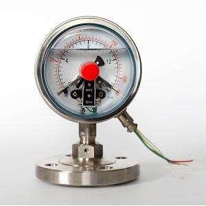 Đồng hồ đo áp suất điện tiếp xúc với dầu bịt kín