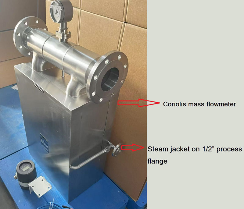 How steam jacket mass flow meter looks