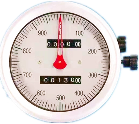 PD flow meter with return to zero display